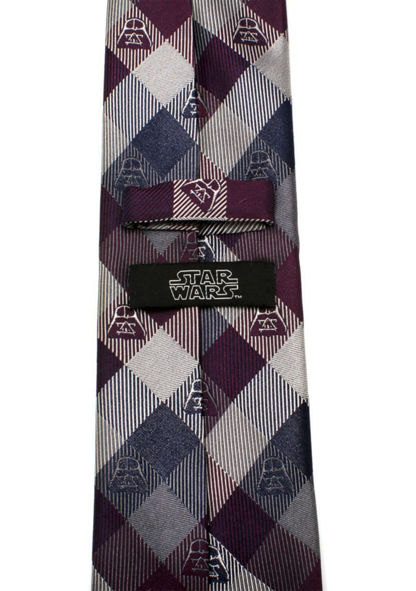 Darth Vader Plum Modern Plaid Tie