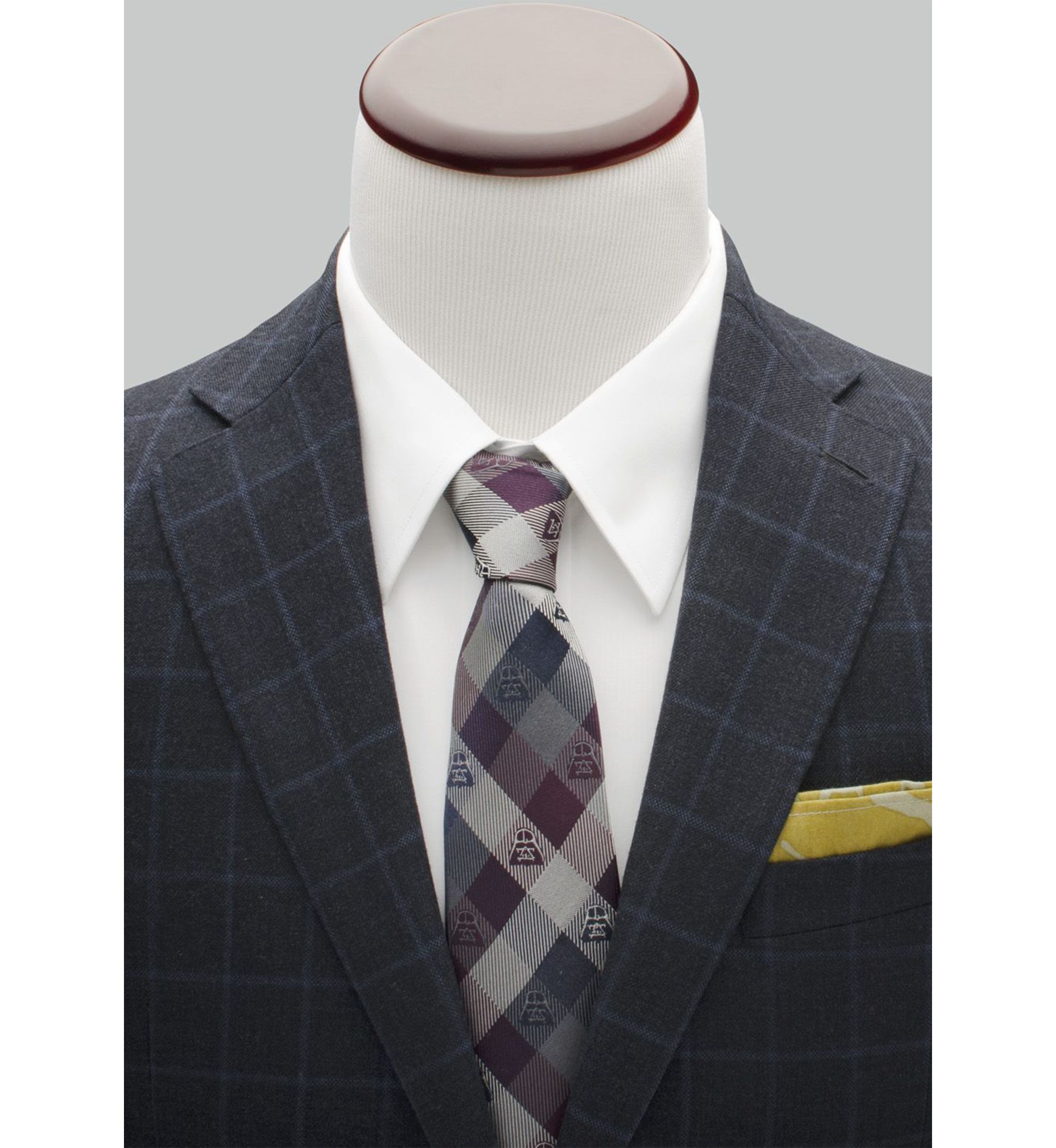 Darth Vader Plum Modern Plaid Tie