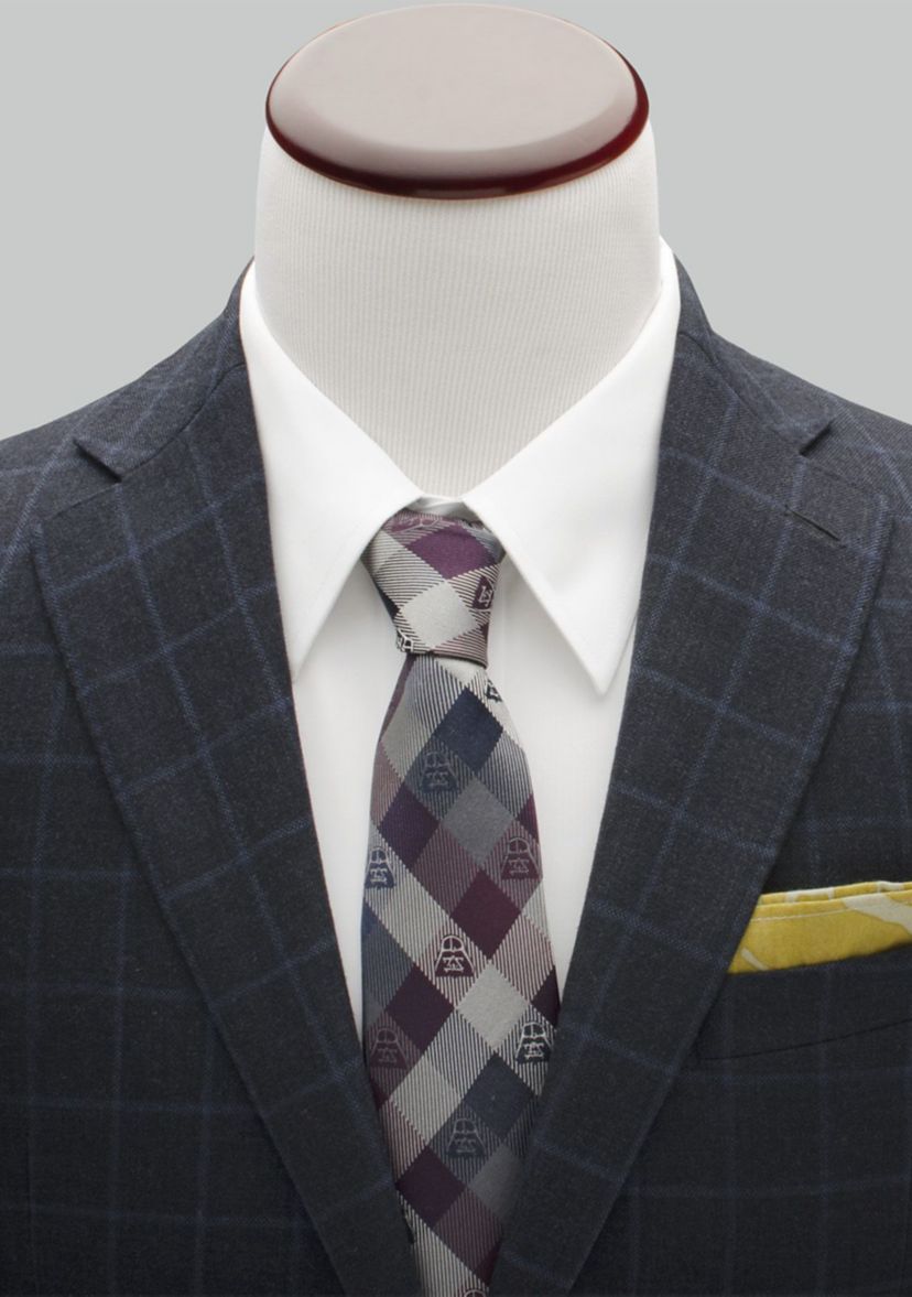 Darth Vader Plum Modern Plaid Tie