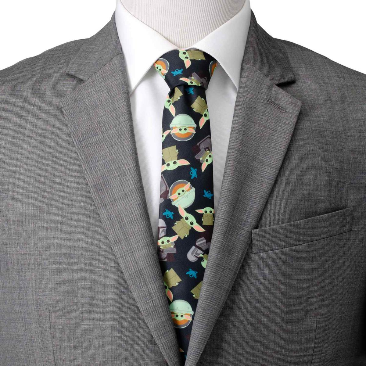 Mando Grogu Navy Mens Tie