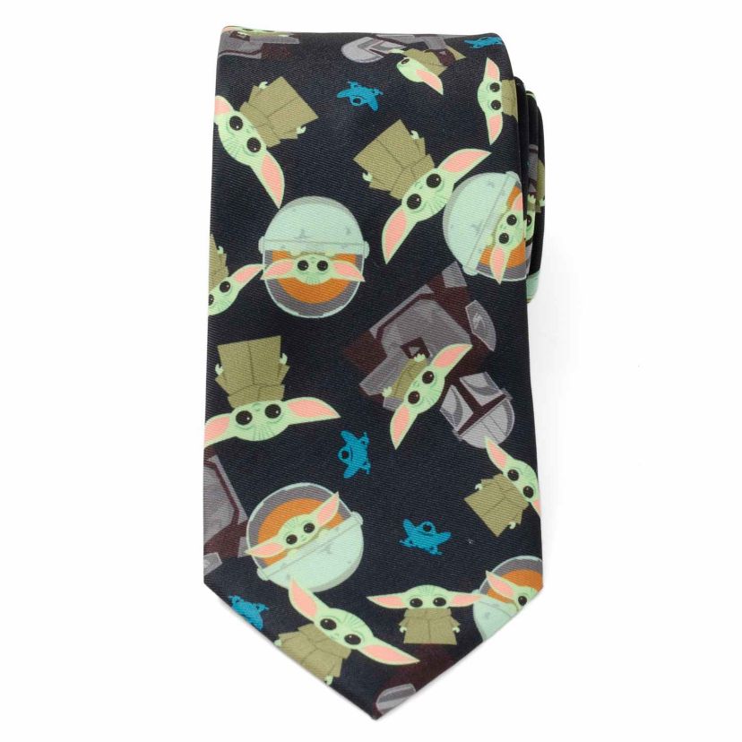 Mando Grogu Navy Mens Tie