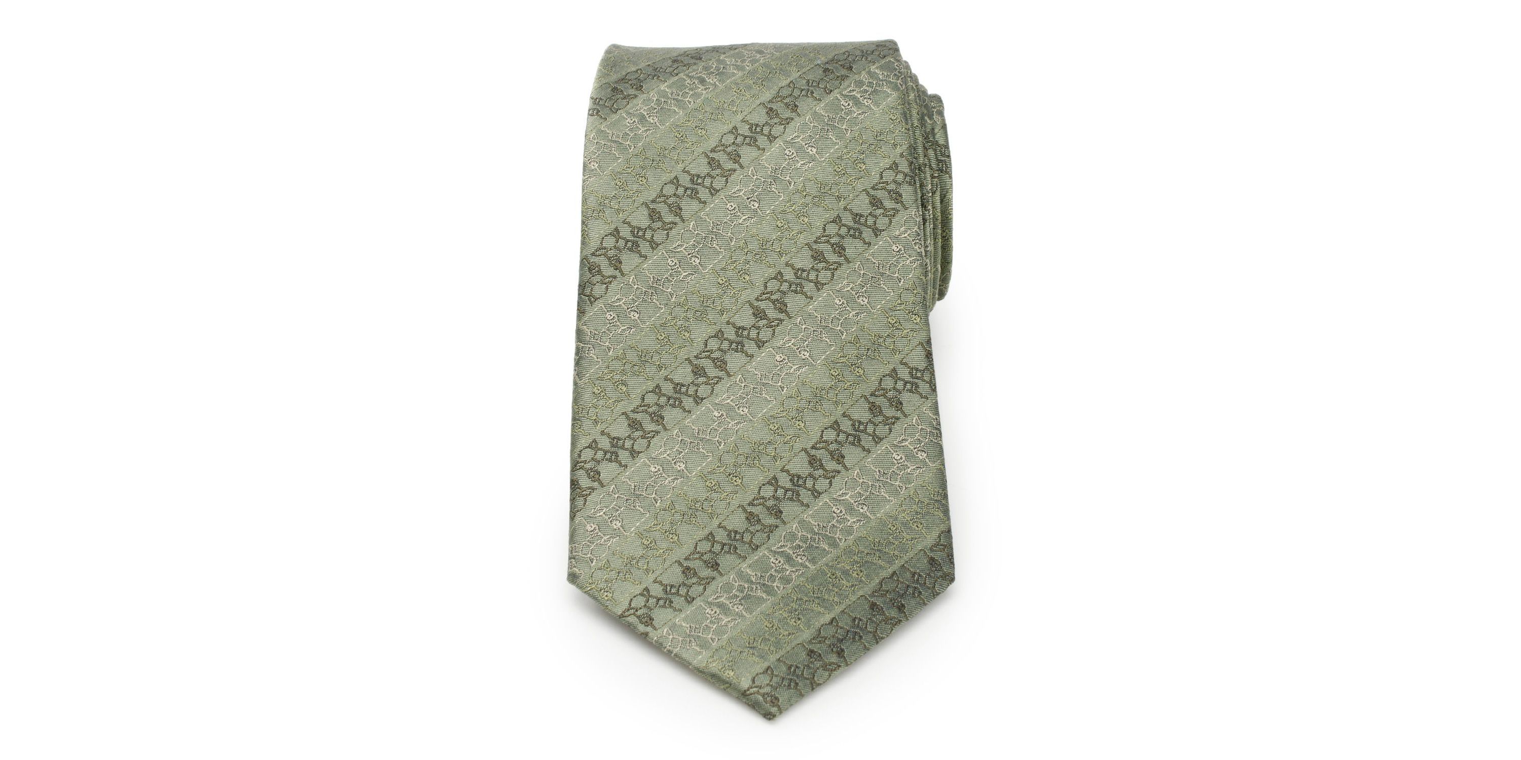 Grogu Outline Stripe Sage Green Tie