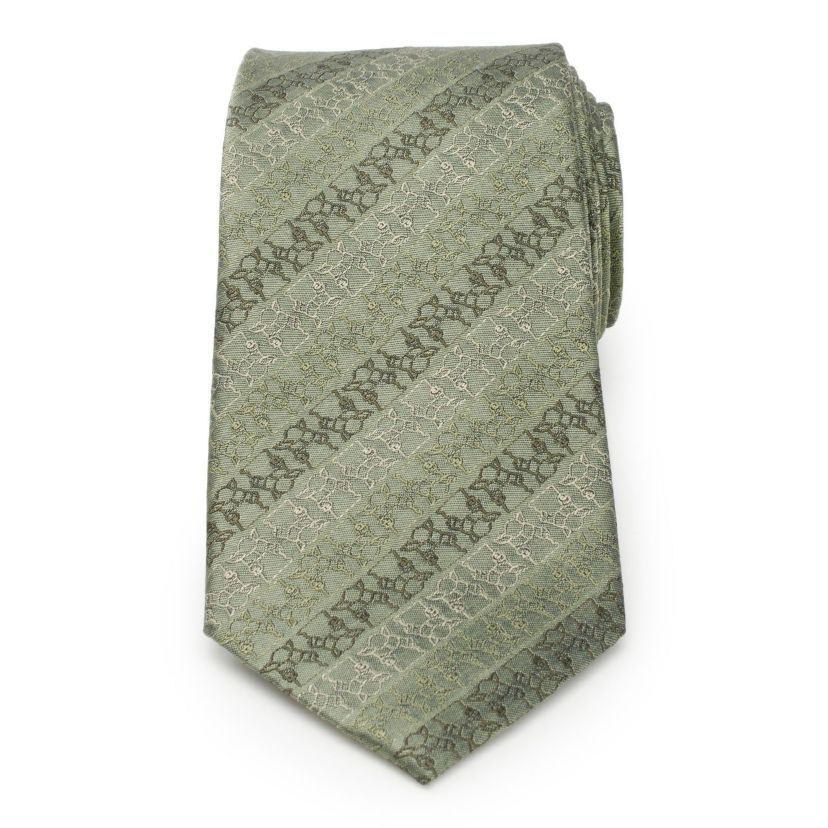 Grogu Outline Stripe Sage Green Tie