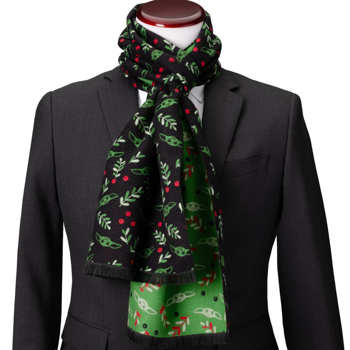Grogu Holiday Black Scarf