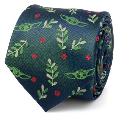 Star Wars Men's Grogu Holiday Navy Tie, Red