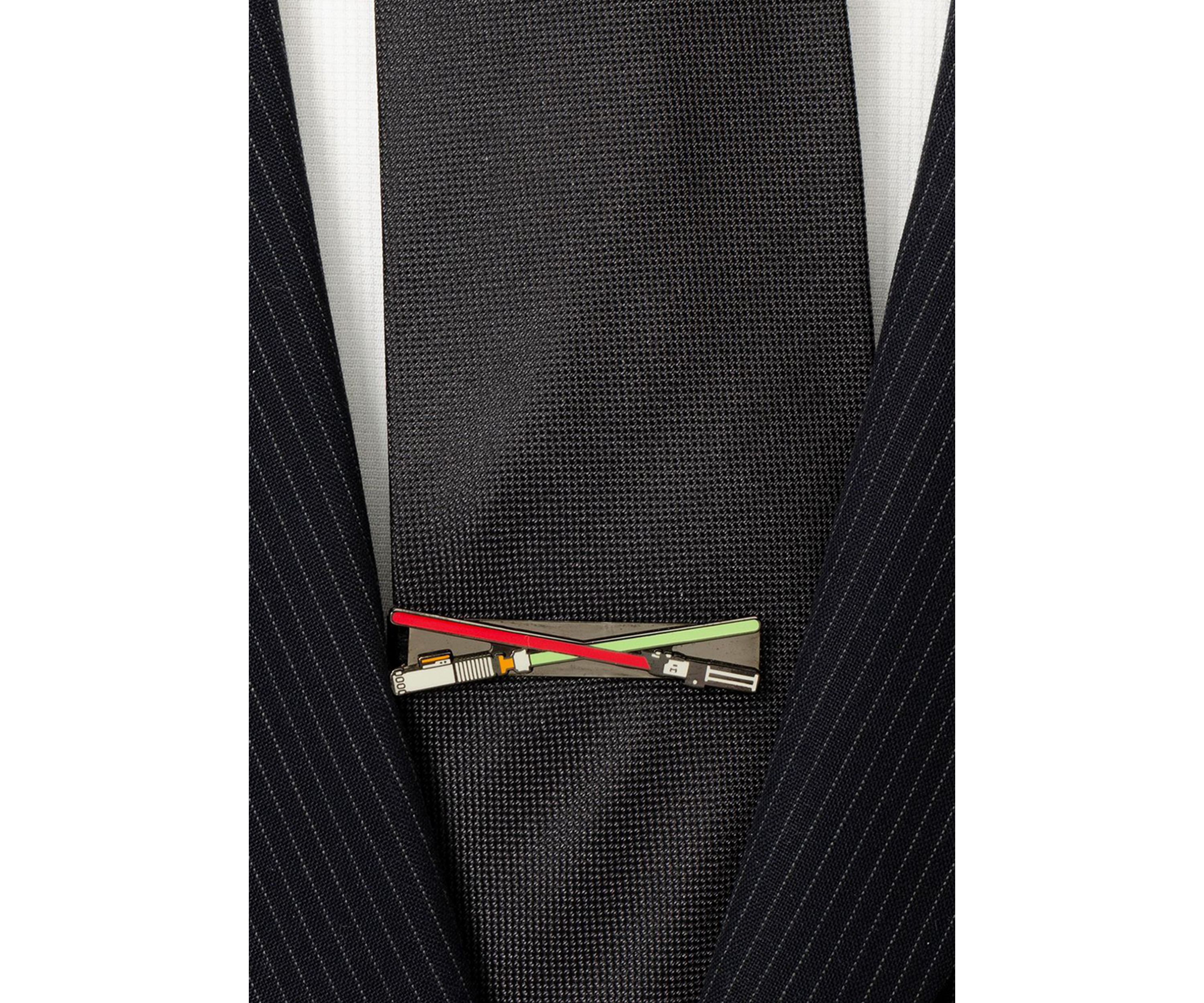 Lightsaber Battle Black Tie Bar