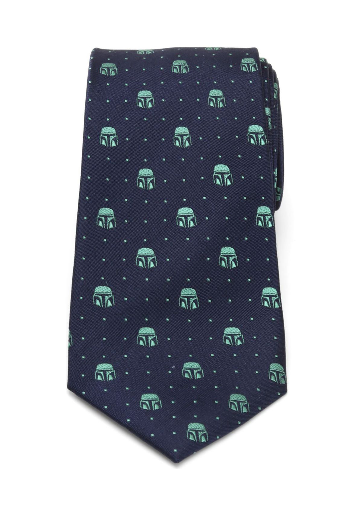 Mandalorian Helmet Dotted Navy Tie