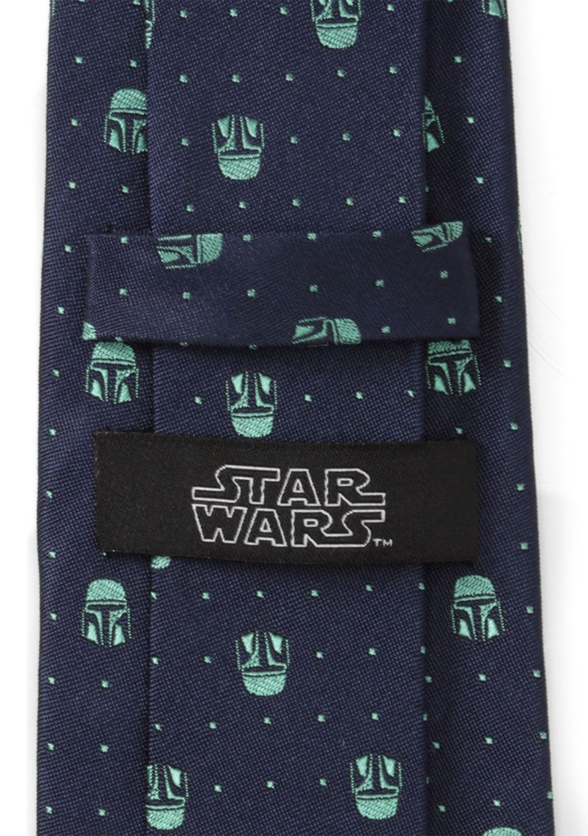 Mandalorian Helmet Dotted Navy Tie