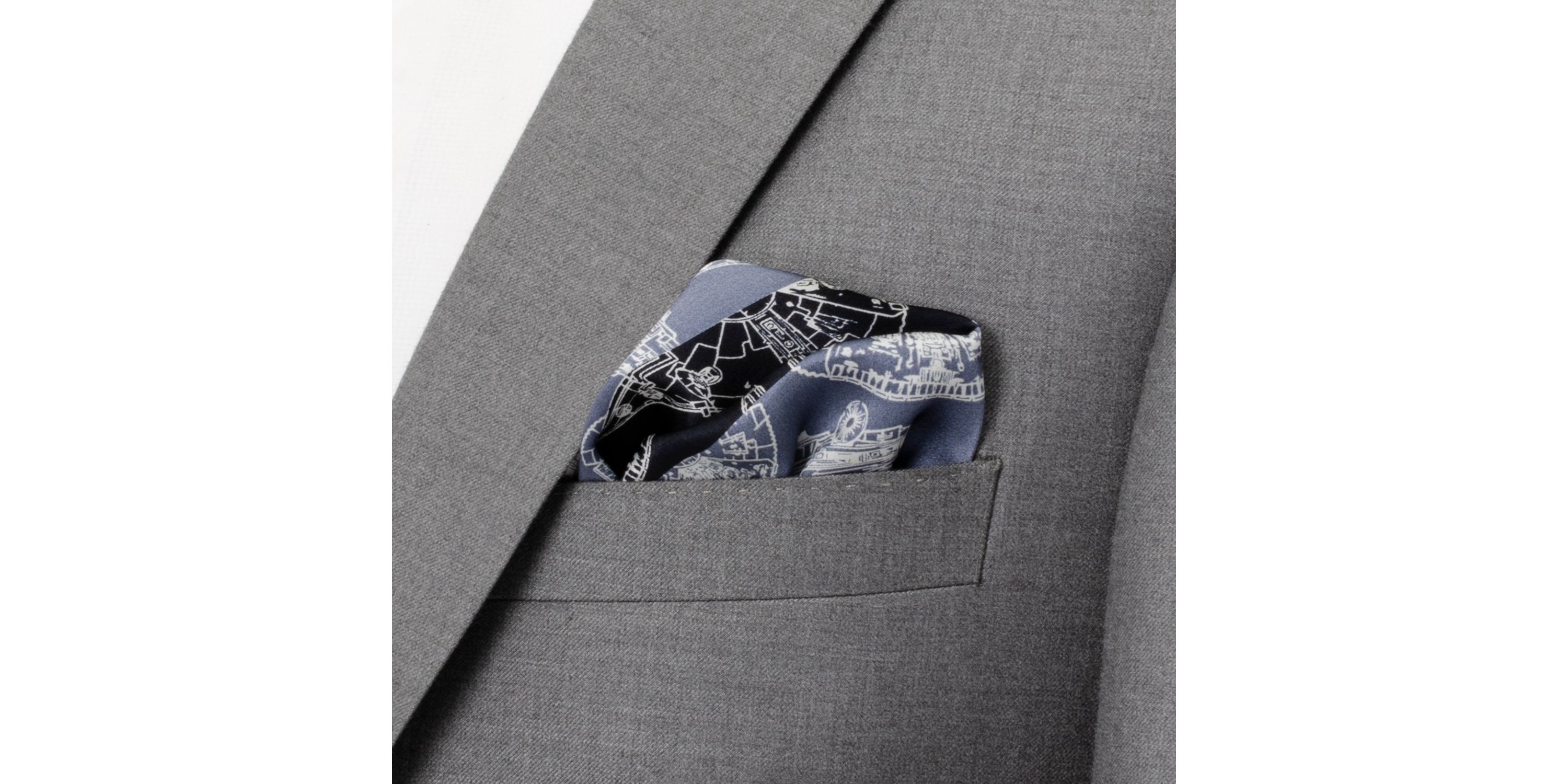Millenium Falcon Blue Pocket Square