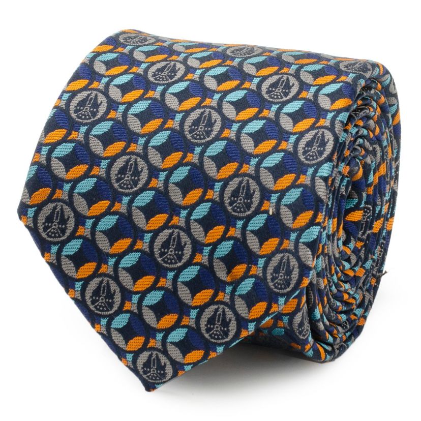 Falcon Motif Navy Blue Tie