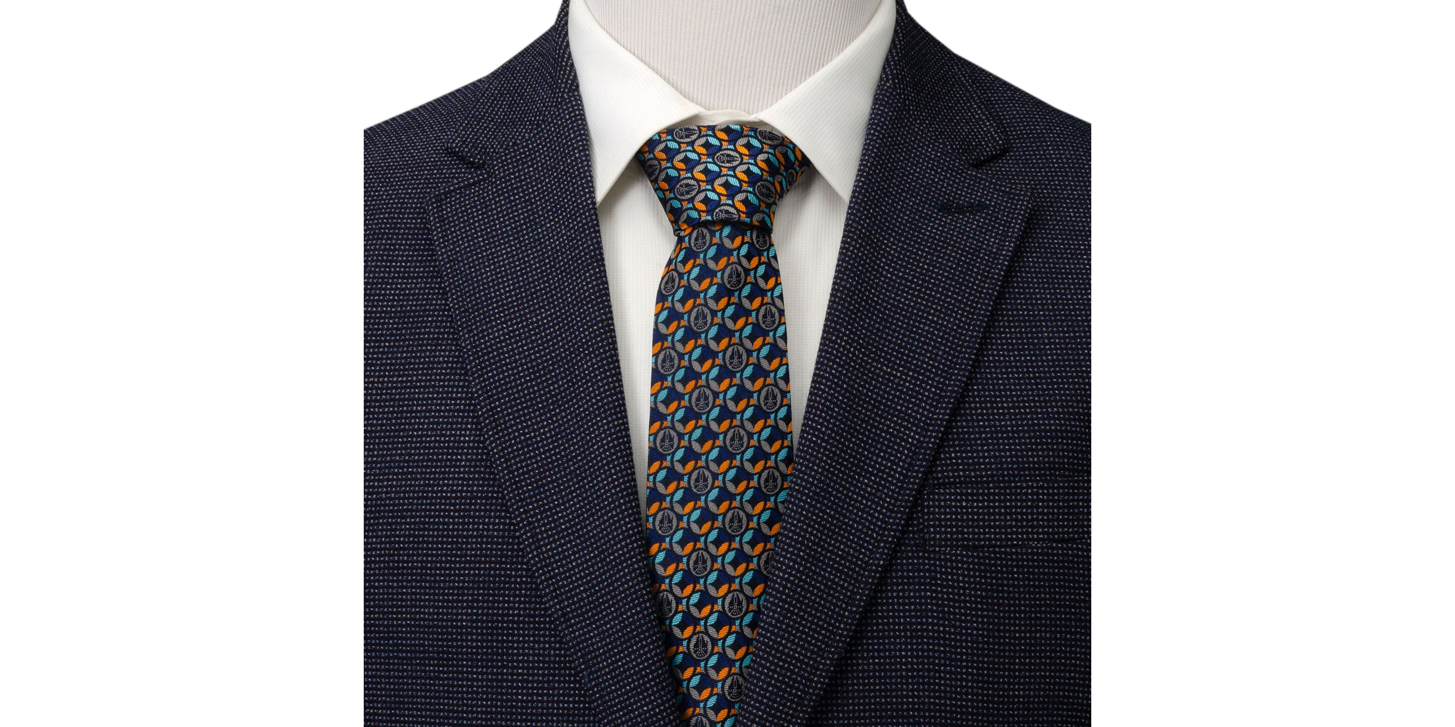 Falcon Motif Navy Blue Tie