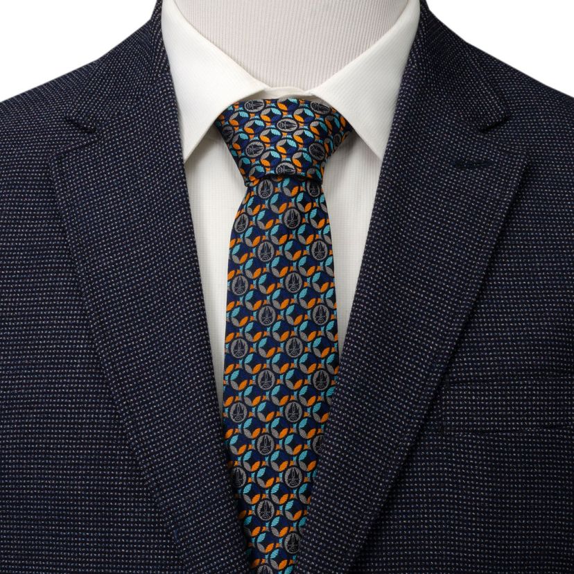 Falcon Motif Navy Blue Tie