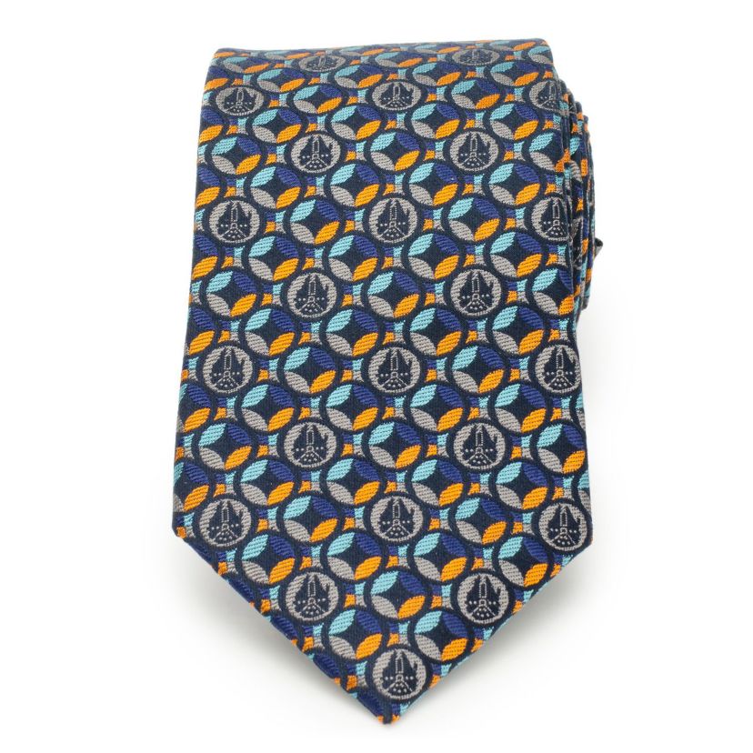 Falcon Motif Navy Blue Tie