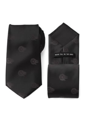Star Wars Men's Millennium Falcon Black Tonal Tie