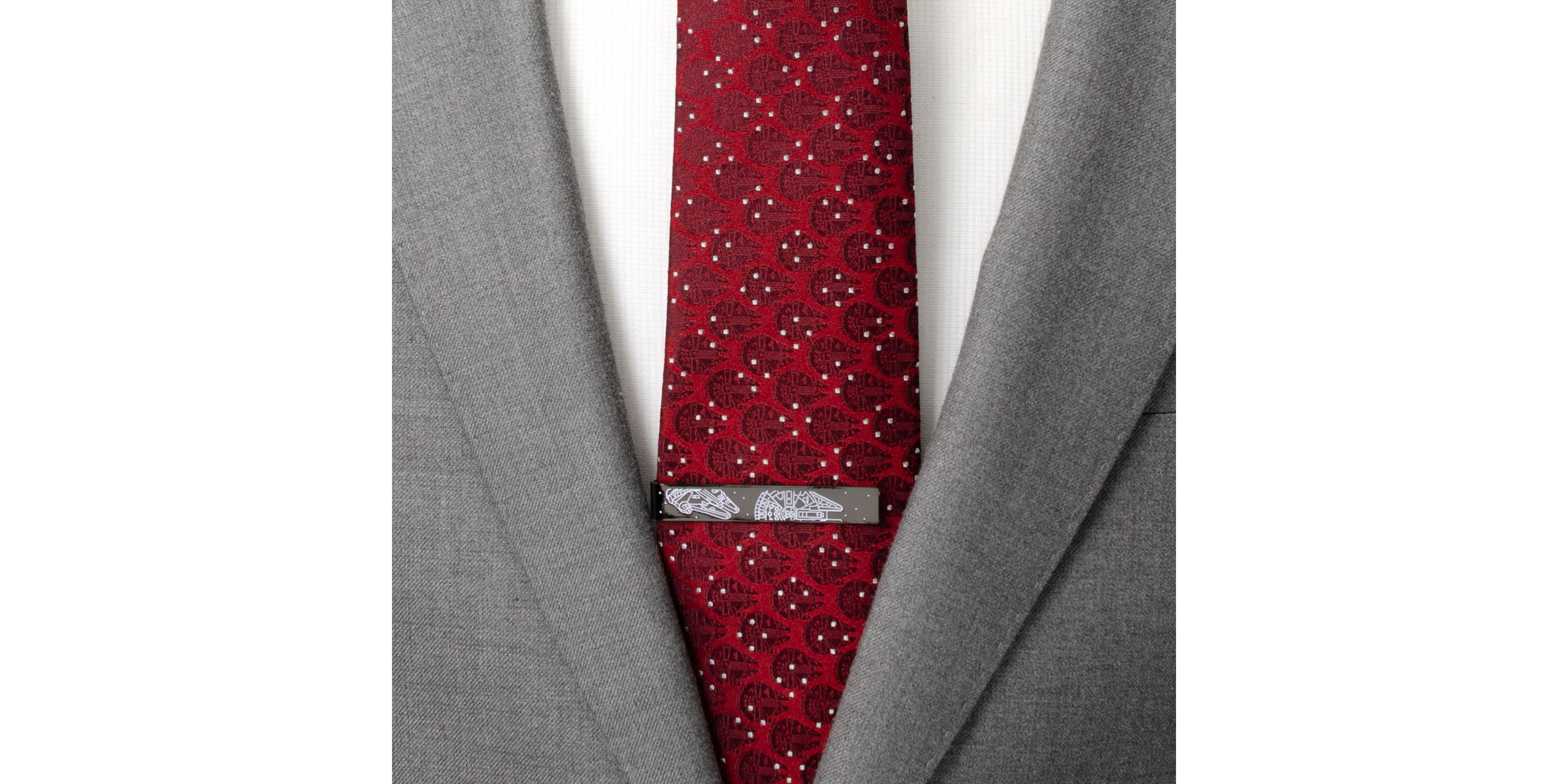 Millennium Falcon Black and White Tie Bar