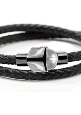 Mandalorian Helmet Double Wrap Stainless Steel Bracelet