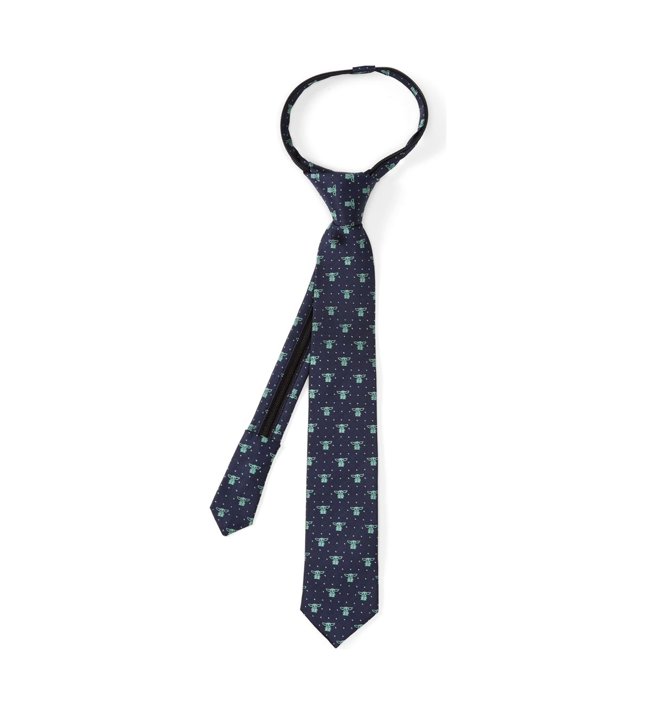 The Child Dotted Navy Zipper Tie