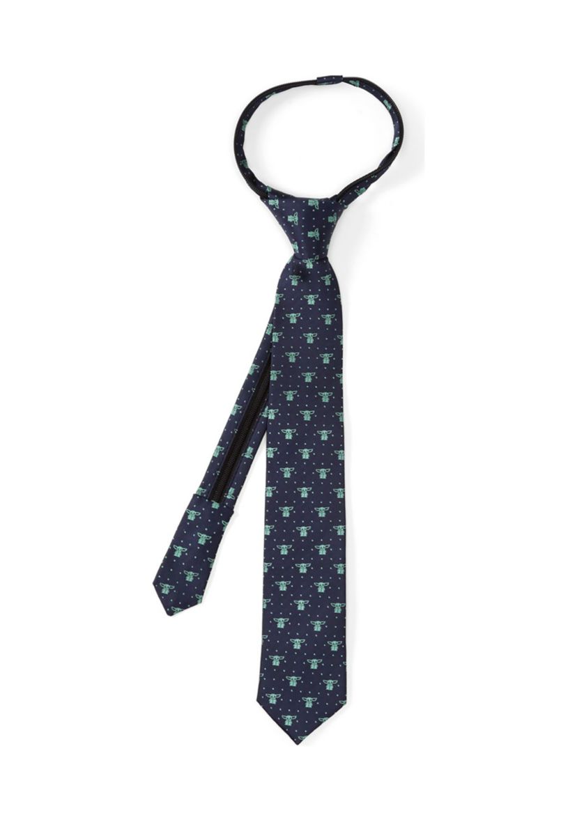 The Child Dotted Navy Zipper Tie