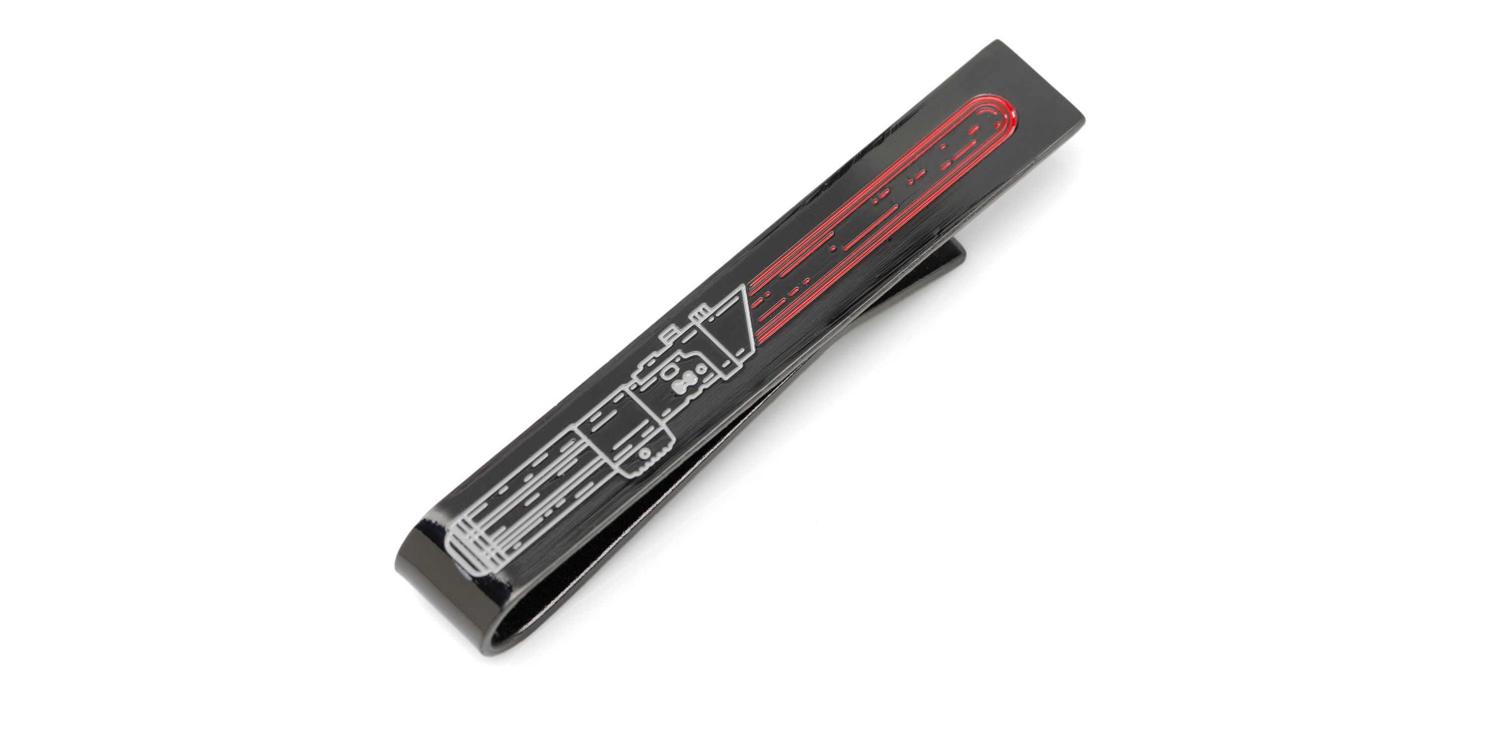 Vader Lightsaber Hidden Message Black Tie Bar
