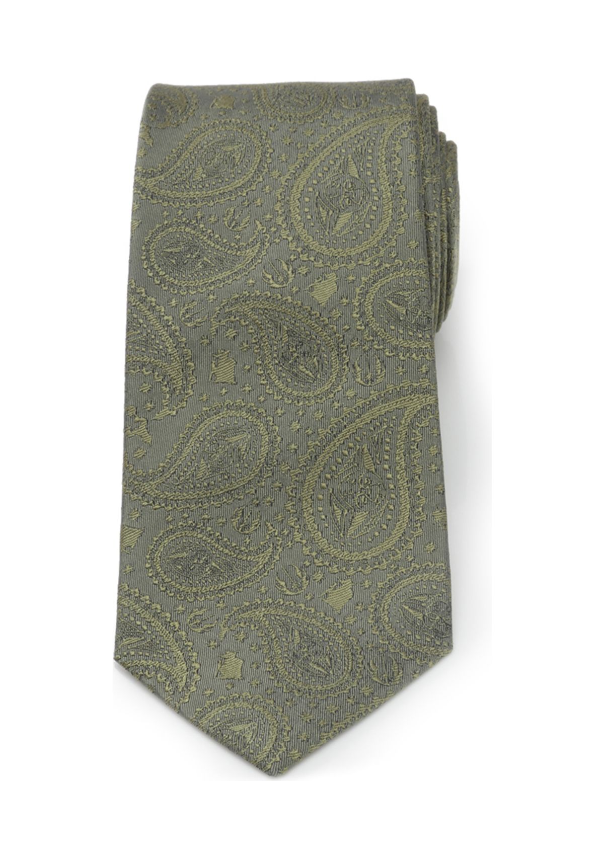 Mens Yoda Paisley Sage Green Silk Tie