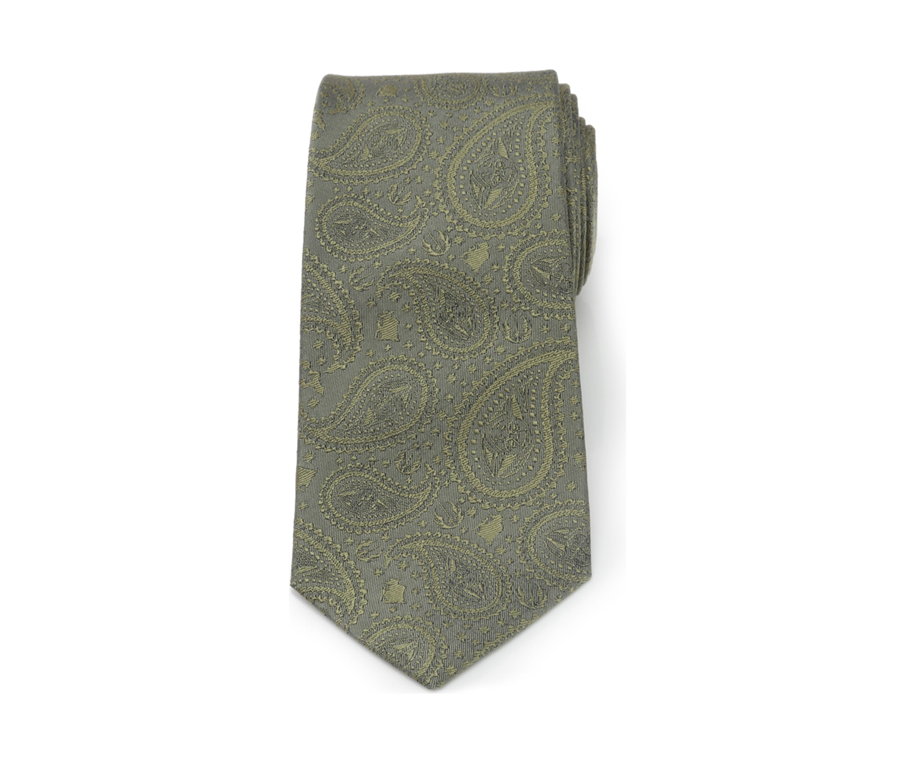 Mens Yoda Paisley Sage Green Silk Tie