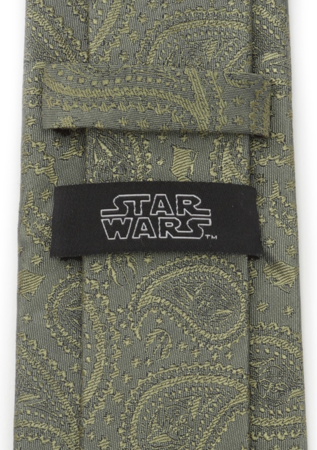 Mens Yoda Paisley Sage Green Silk Tie