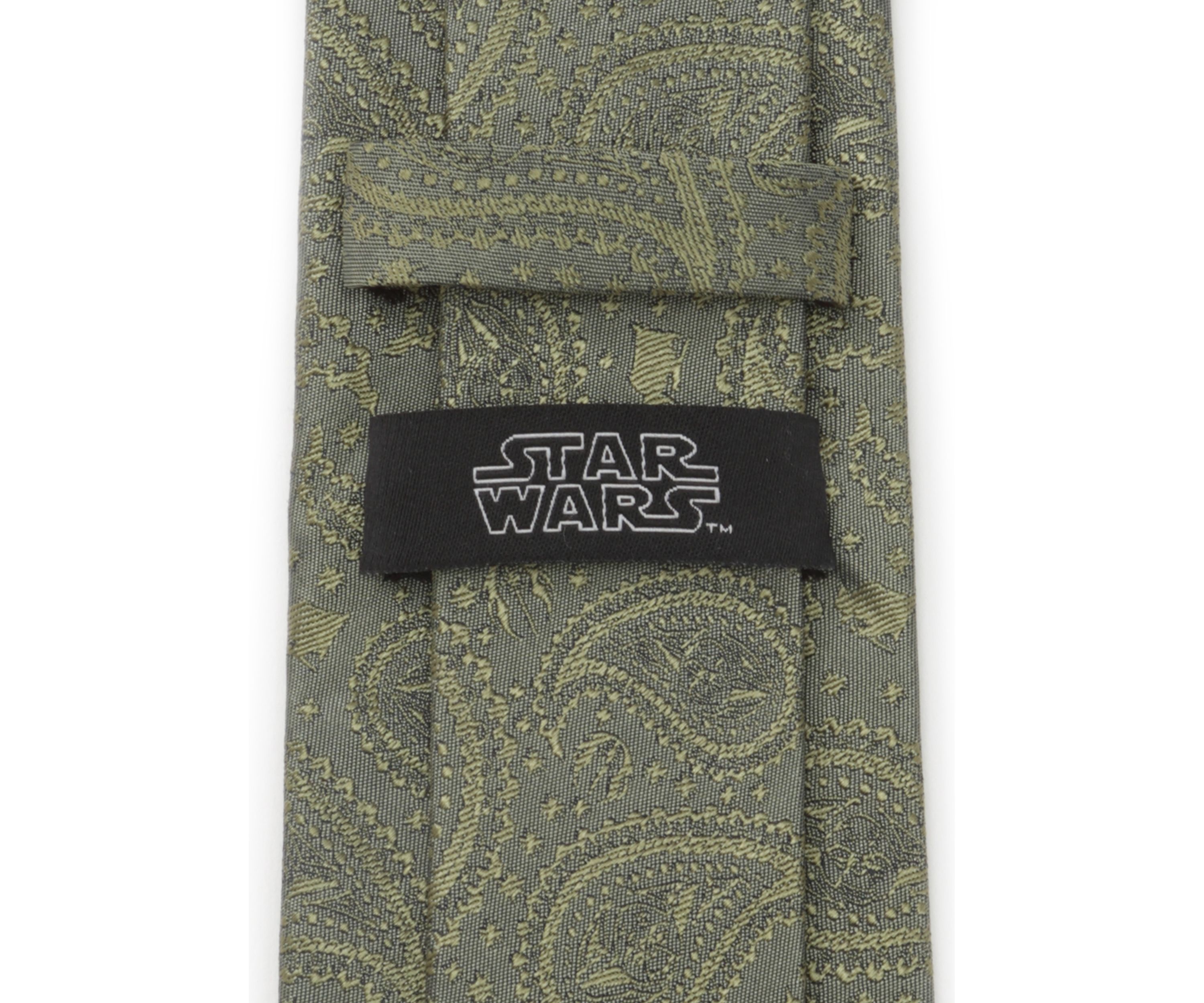 Mens Yoda Paisley Sage Green Silk Tie