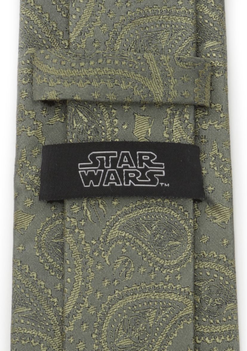 Mens Yoda Paisley Sage Green Silk Tie
