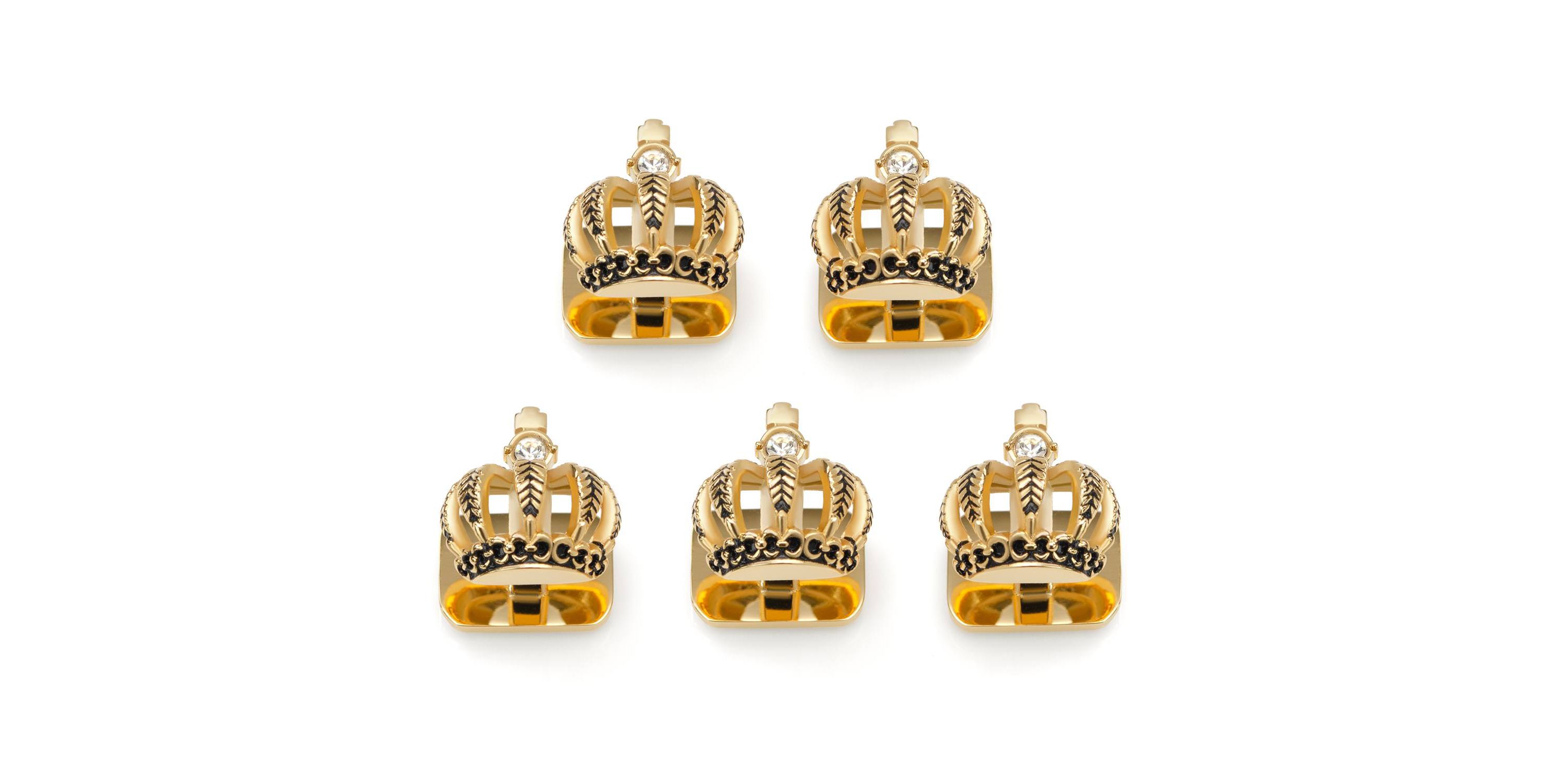 VDP 3D Crown Royal Gold Stainless Studs