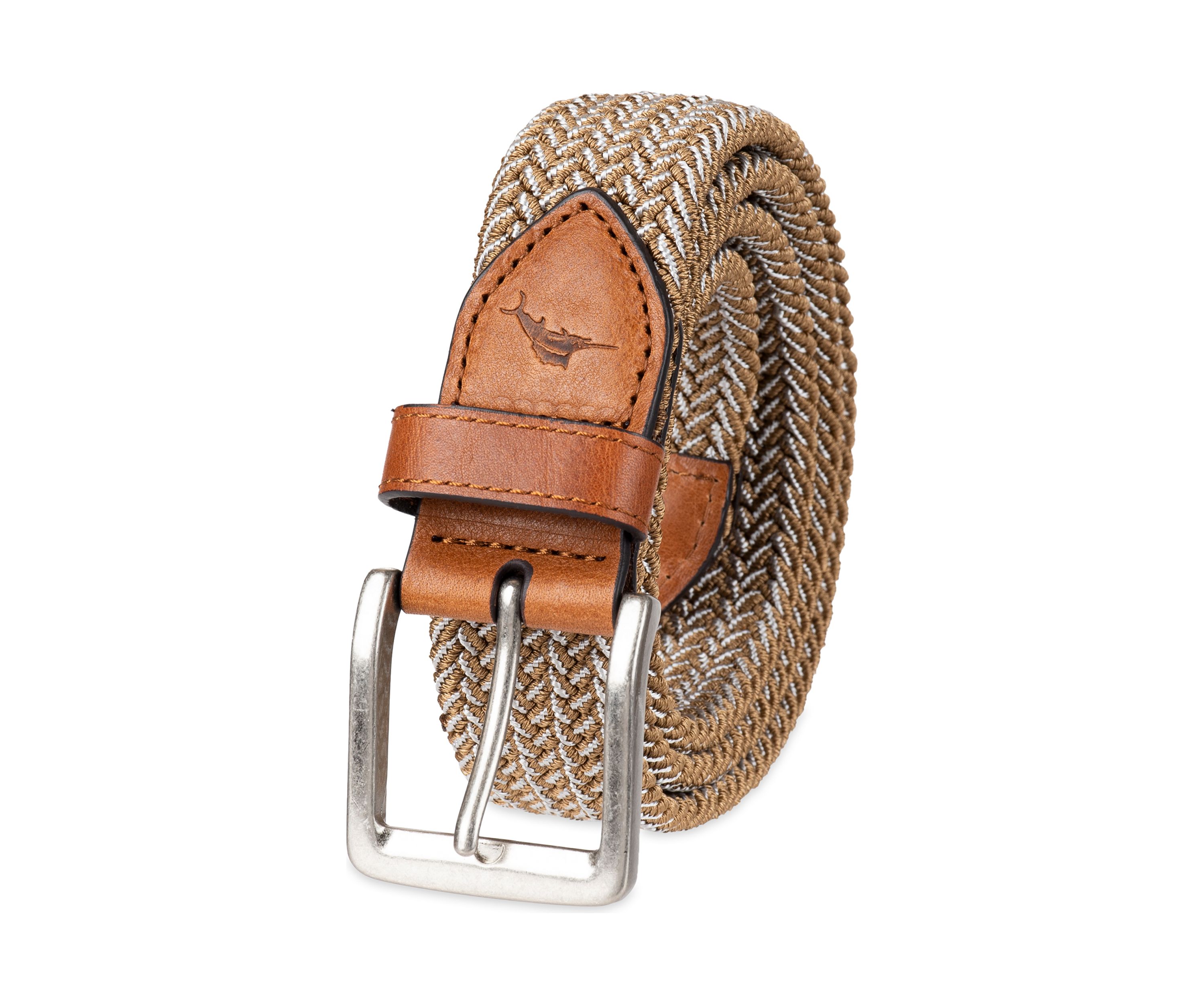 Two Tone Fabric Braided Stretch Web Casual Belt