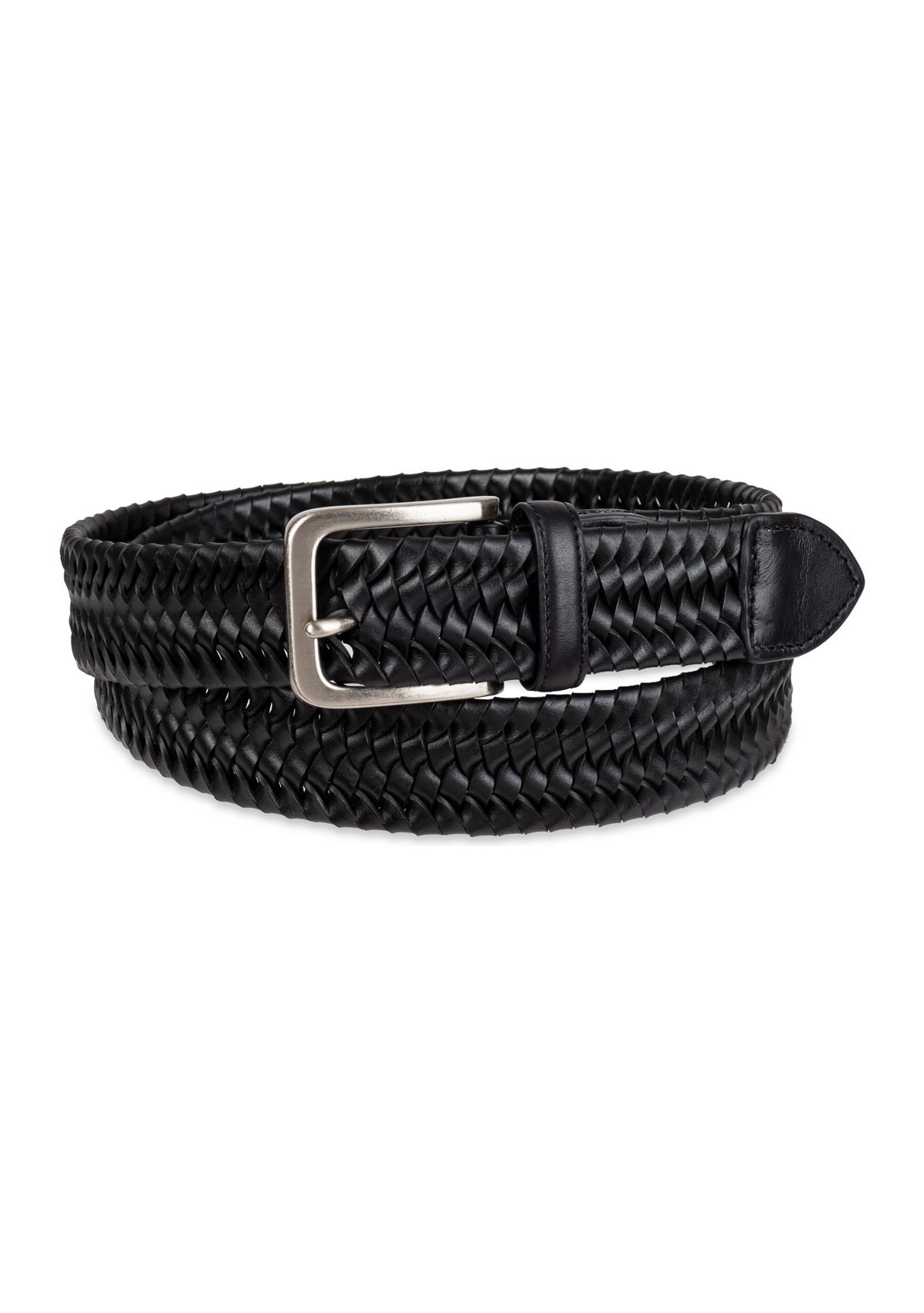 Stretch Leather Braid Casual Belt