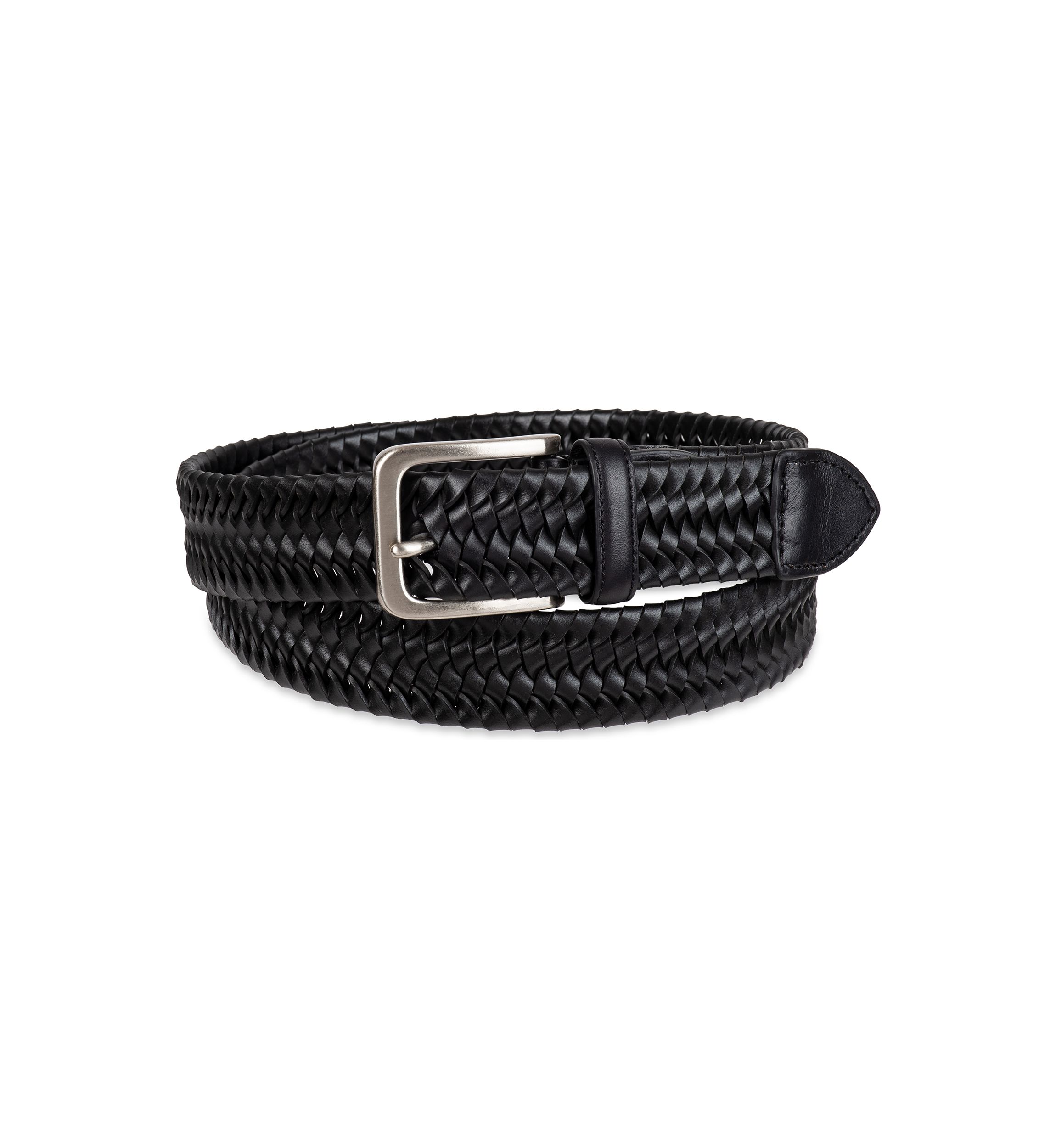 Stretch Leather Braid Casual Belt