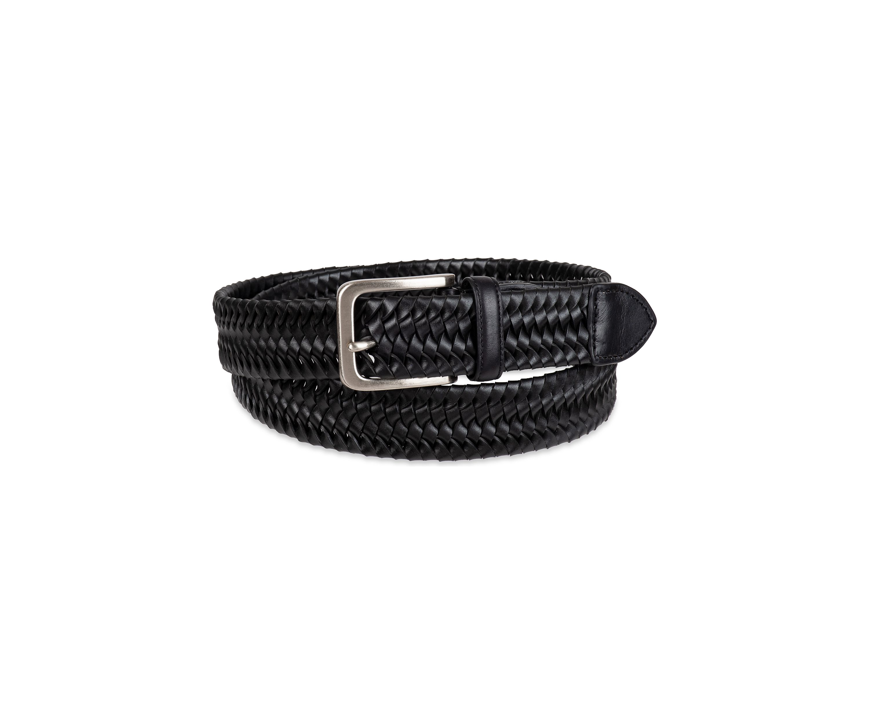 Stretch Leather Braid Casual Belt