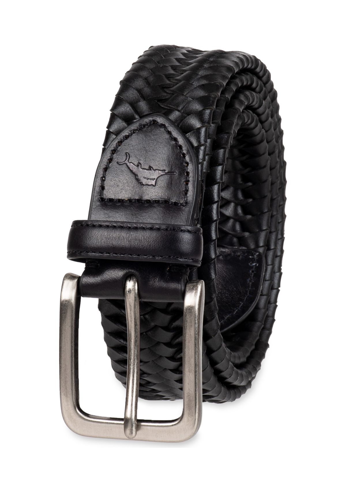 Stretch Leather Braid Casual Belt