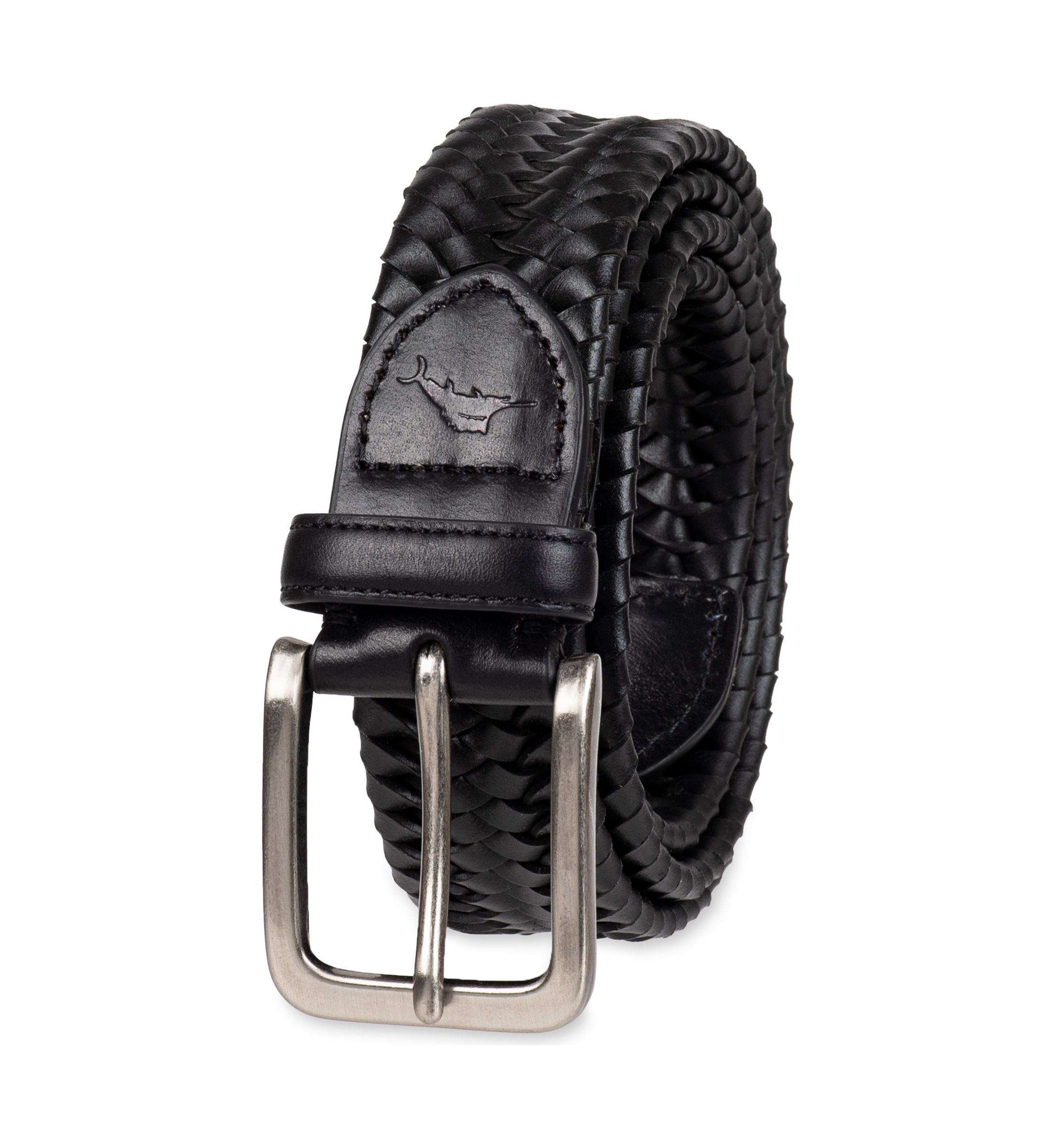 Stretch Leather Braid Casual Belt
