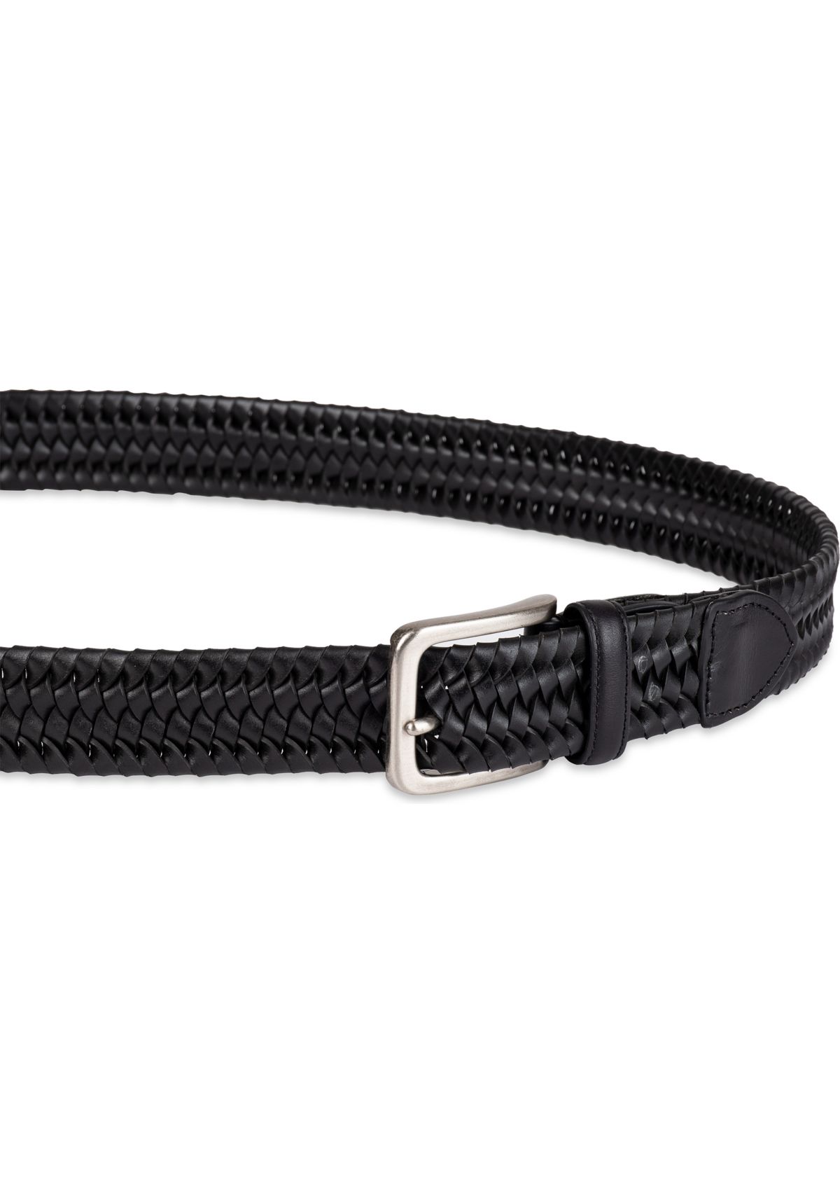 Stretch Leather Braid Casual Belt