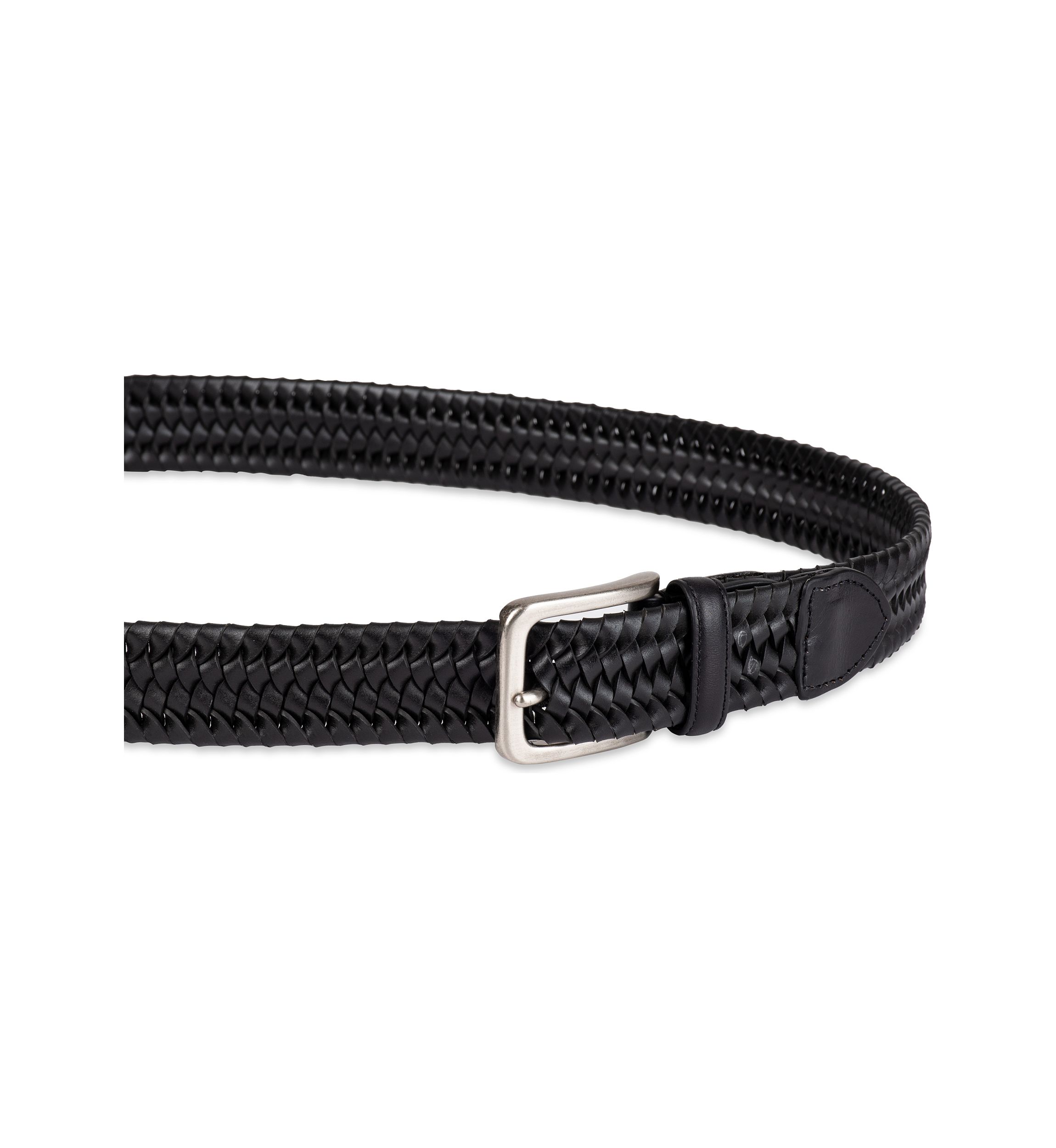Stretch Leather Braid Casual Belt