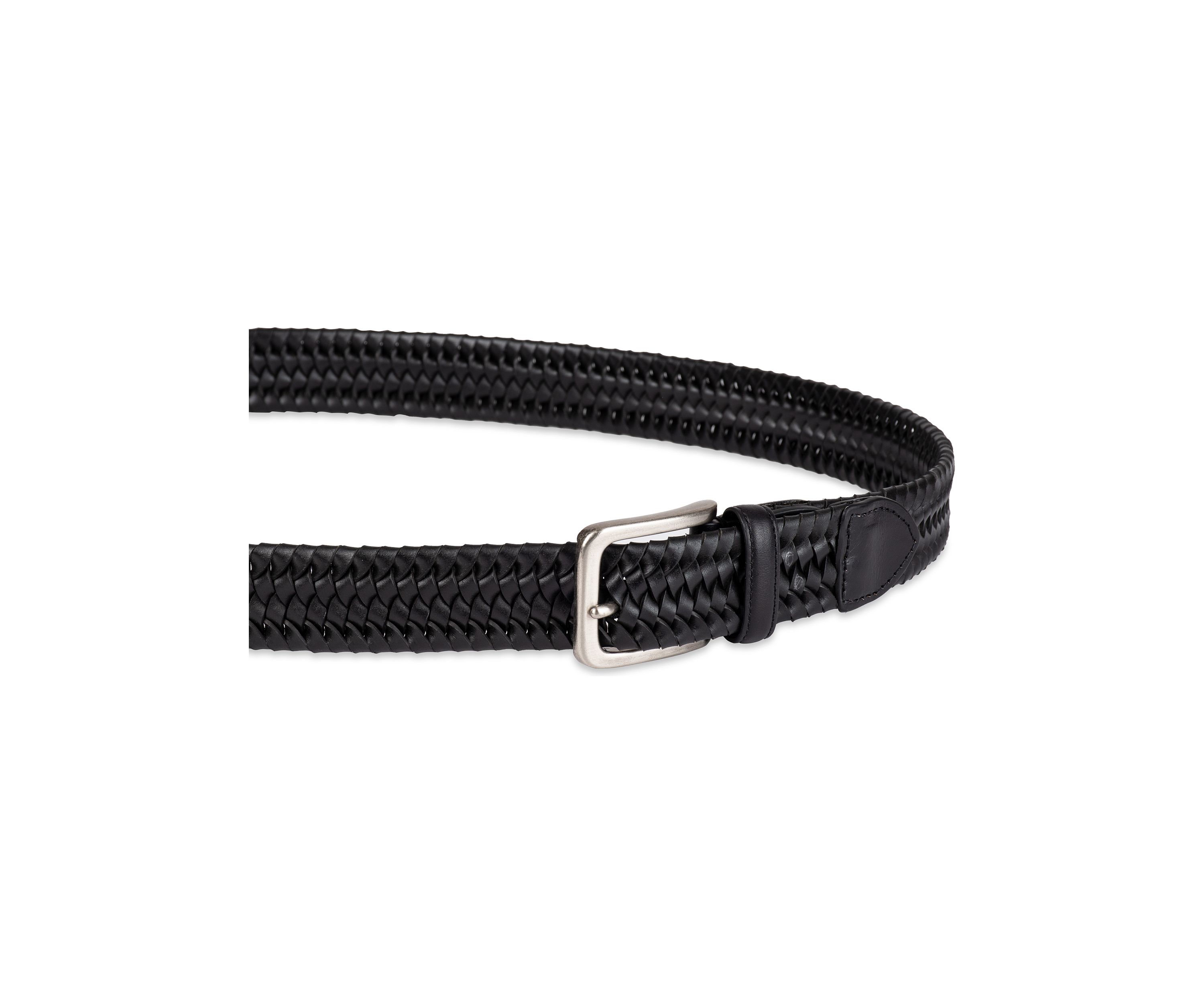 Stretch Leather Braid Casual Belt