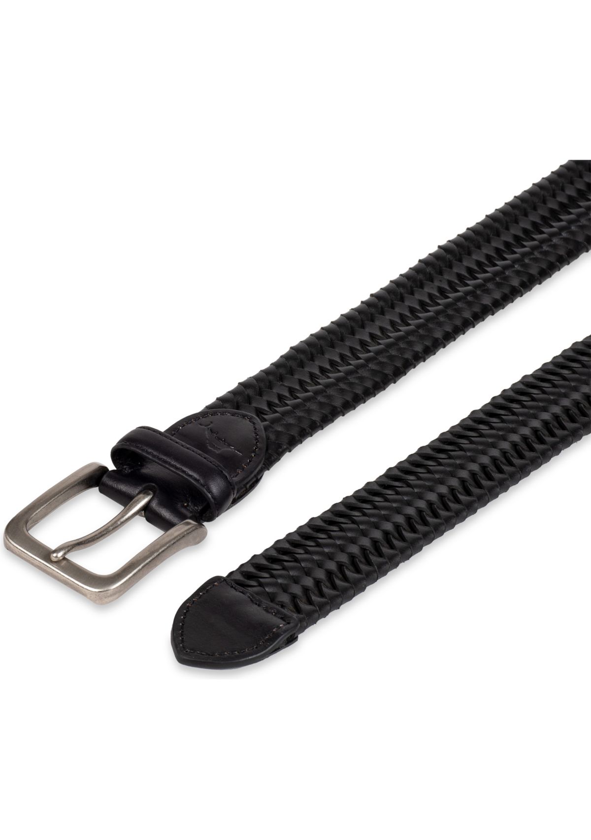 Stretch Leather Braid Casual Belt