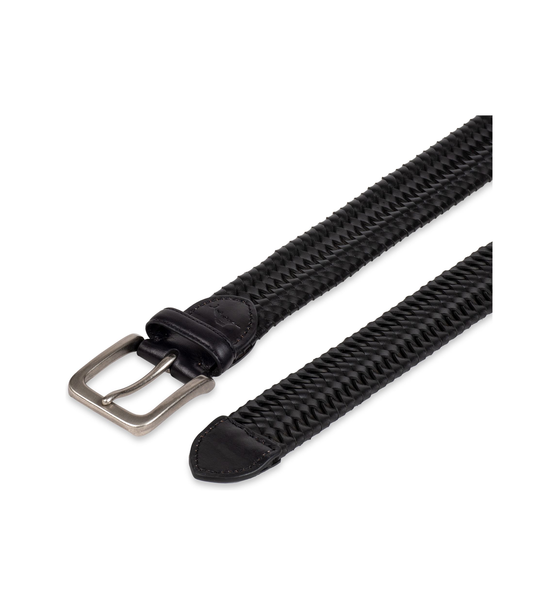 Stretch Leather Braid Casual Belt