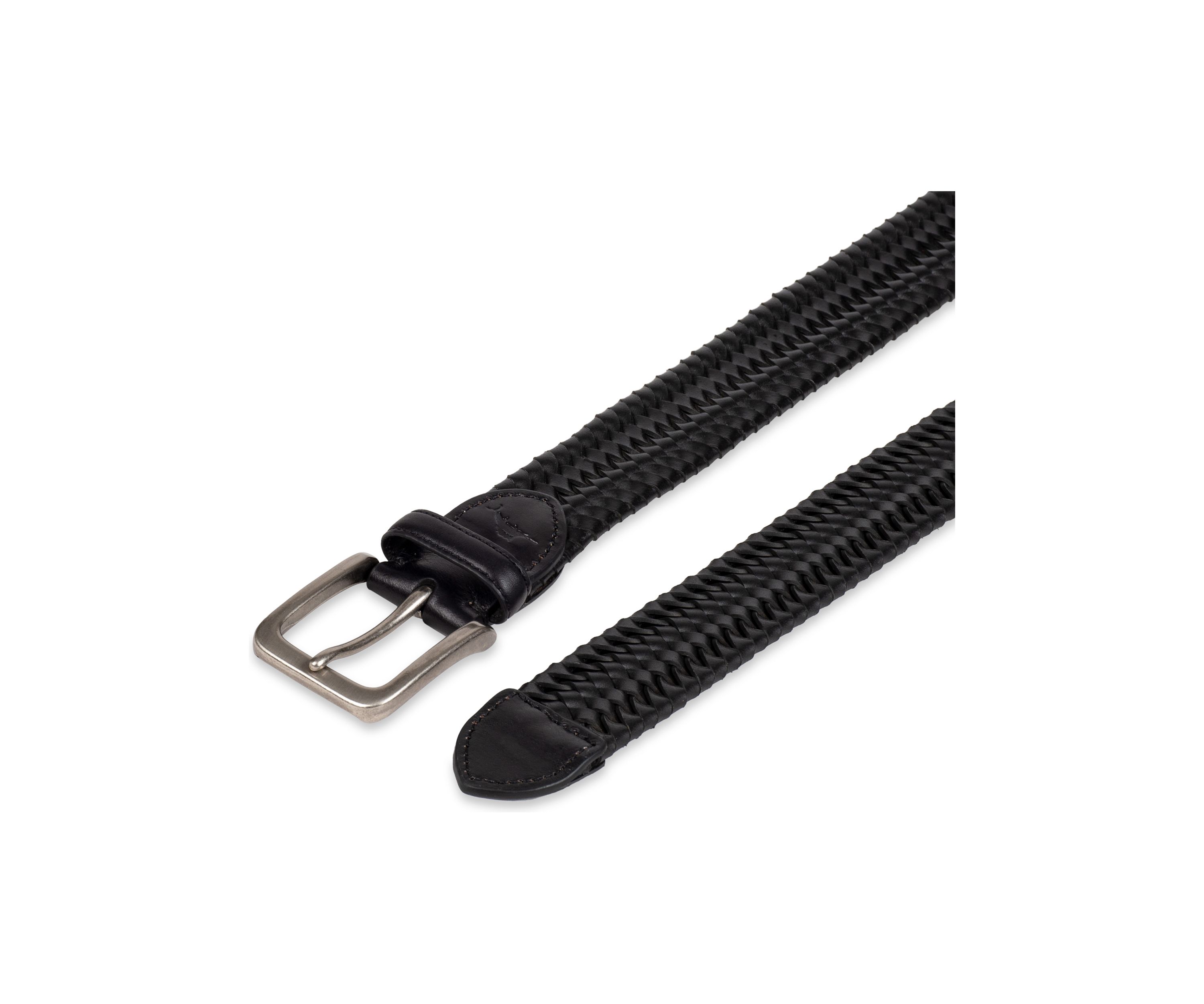 Stretch Leather Braid Casual Belt