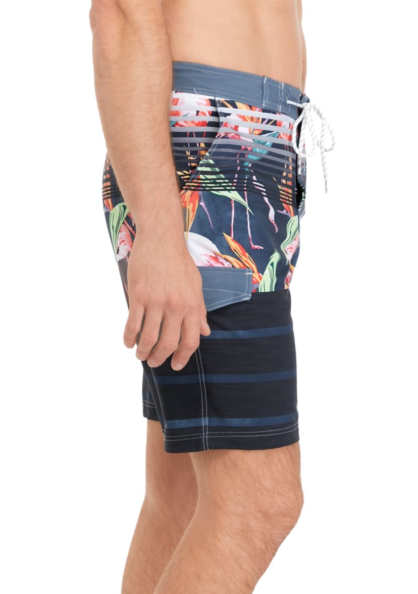 Wild Flamingos Printed Board Shorts