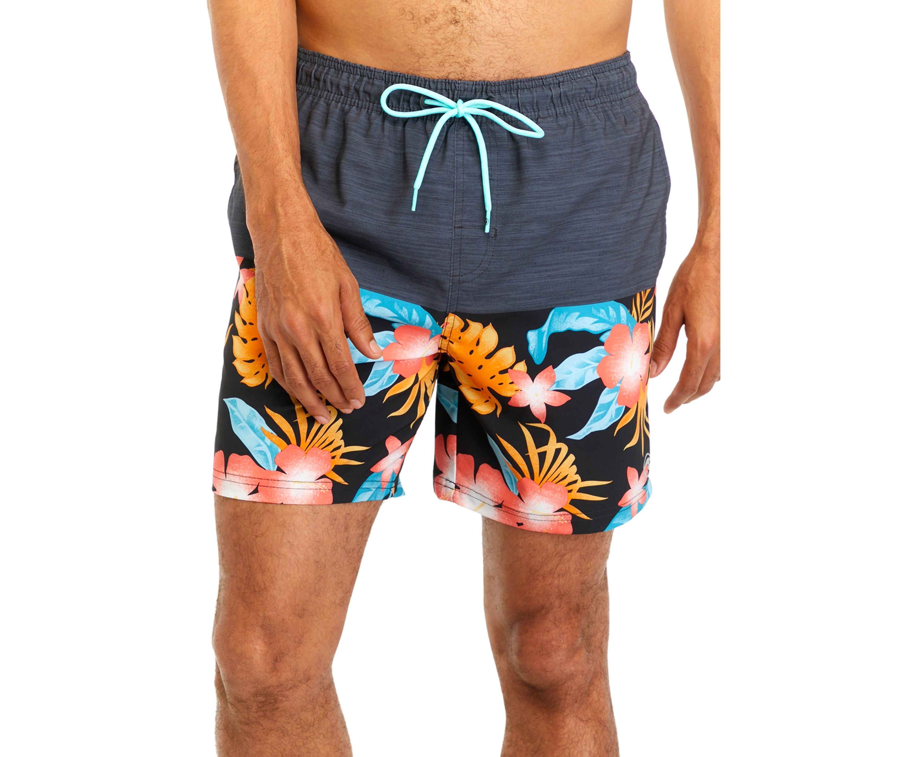 Blocked Printed Volley Swim Trunks