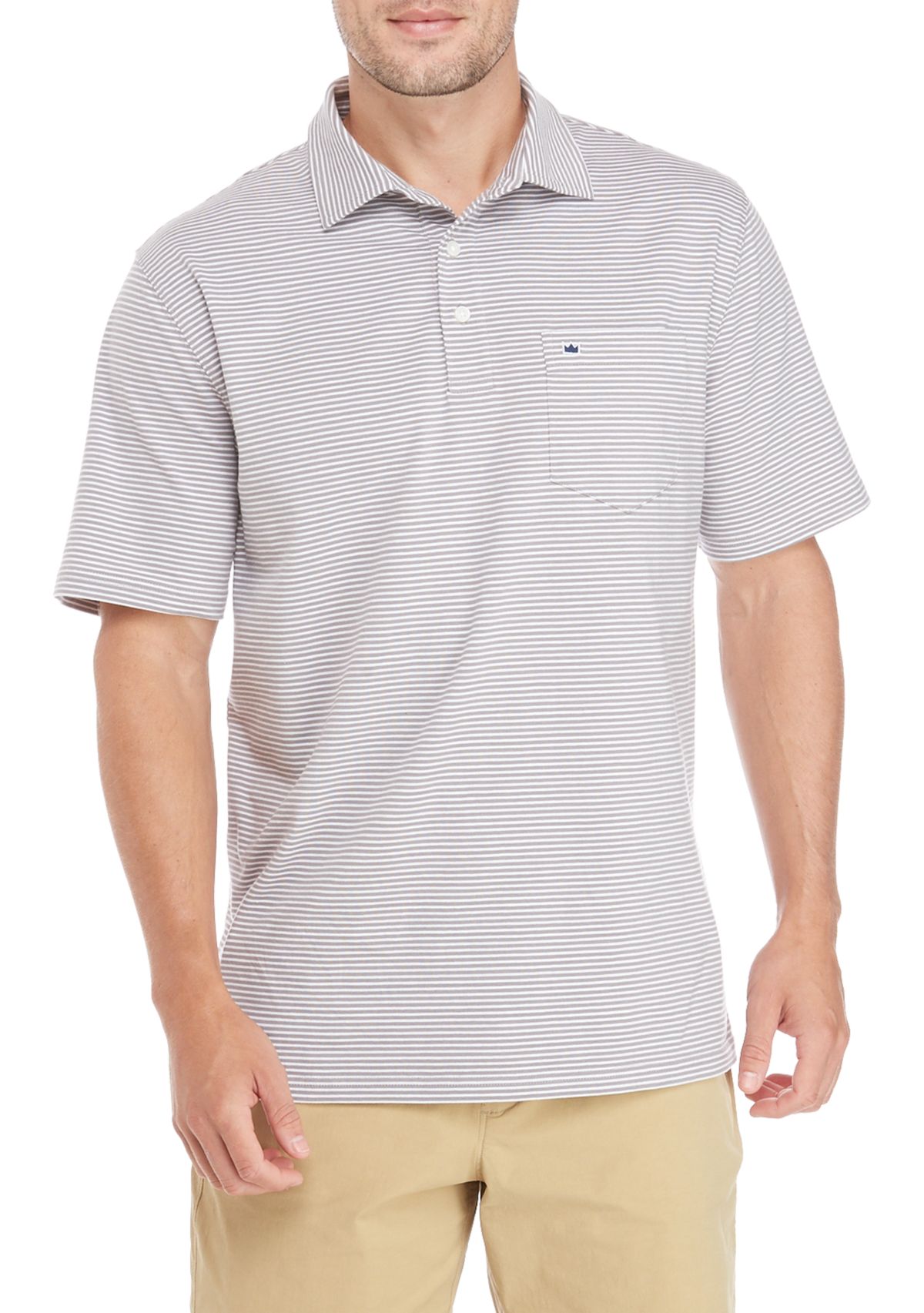 Short Sleeve Jersey Stripe Polo Shirt