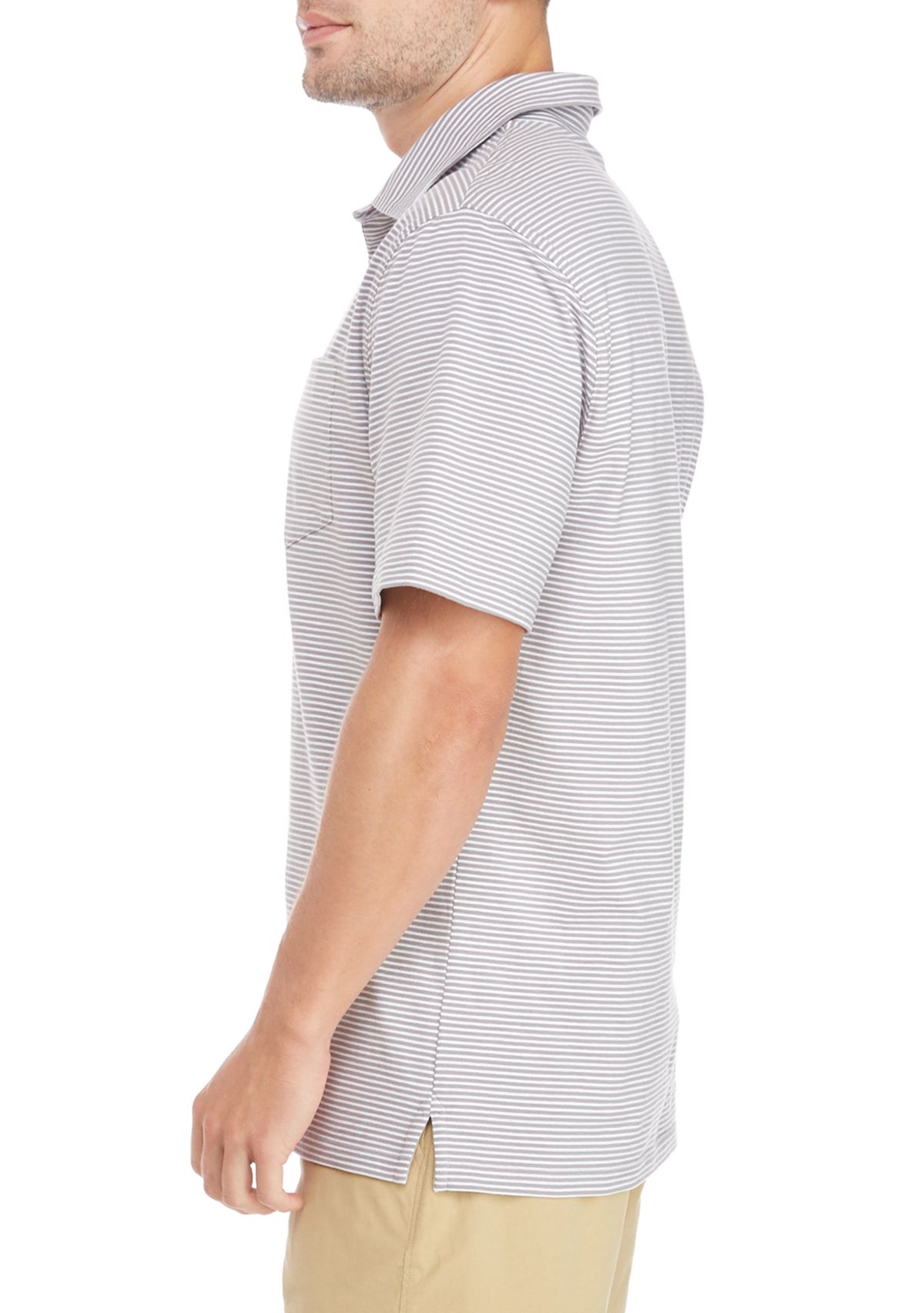 Short Sleeve Jersey Stripe Polo Shirt