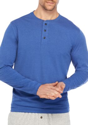 long sleeve henley sleep shirt