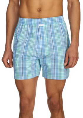 Crown & Ivy™ Blue Plaid Boxers | belk