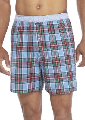 Crown & Ivy™ Light Blue Plaid Boxers | belk