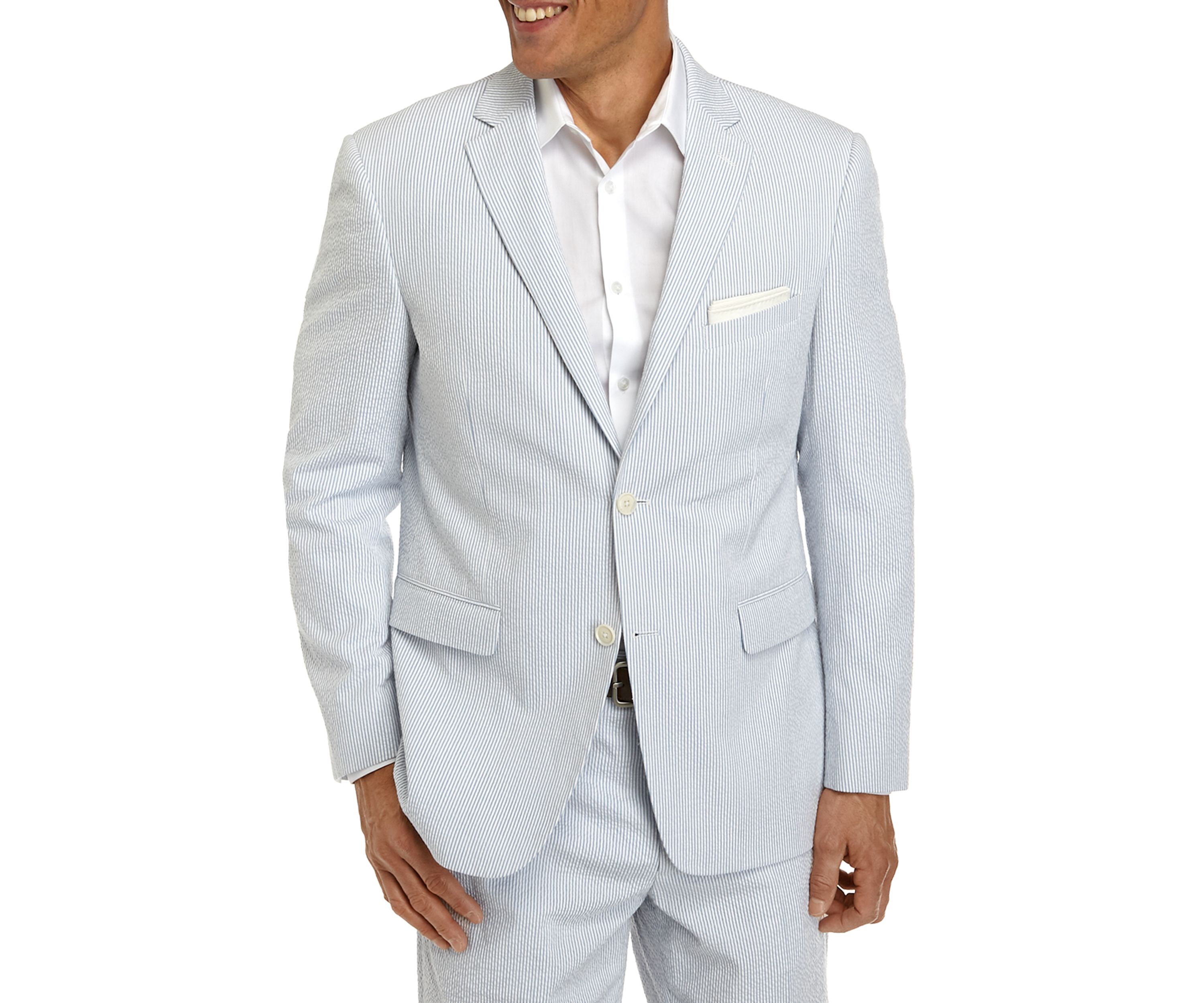 Blue White Seersucker Suit Separate Coat 