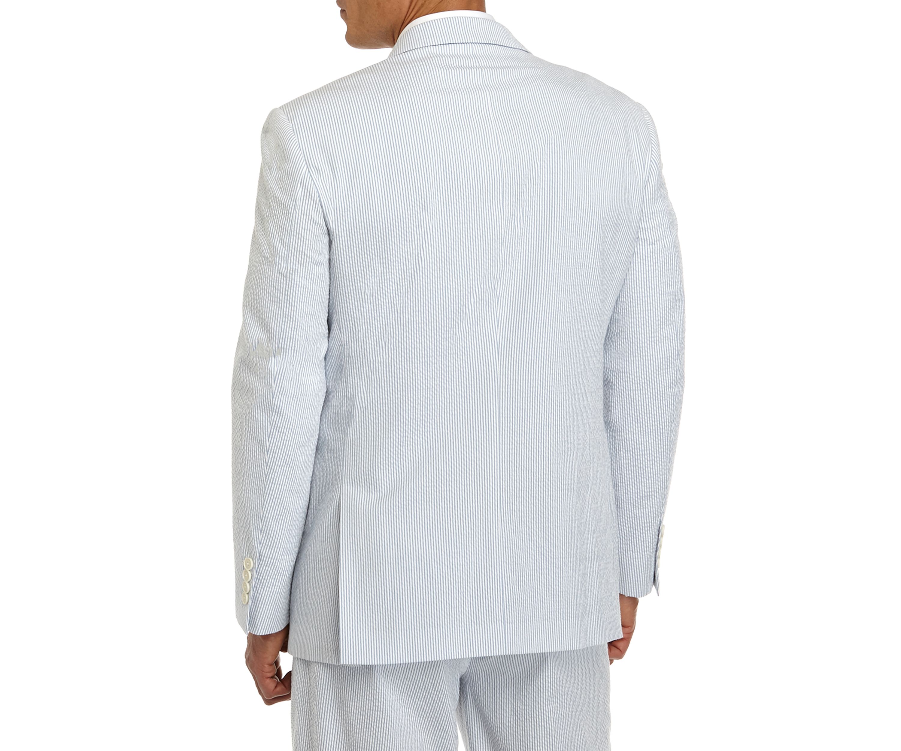 Blue White Seersucker Suit Separate Coat 